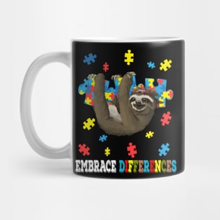 Sloth Puzzle Piece Autism Awareness Mug